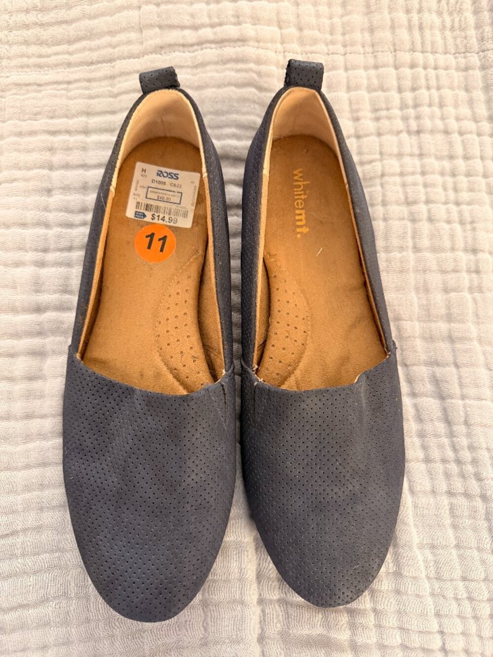 White Mountain Navy Blue Flats - Size 11